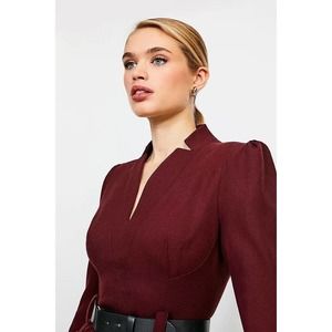 RARE Karen Millen Forever pencil dress in wine berry color US 10